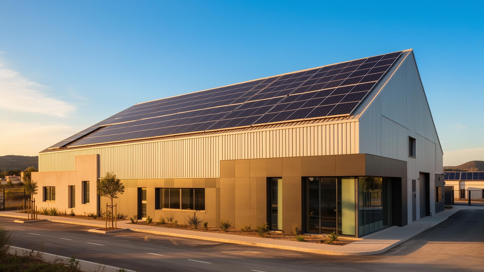 Edificio español con paneles solares